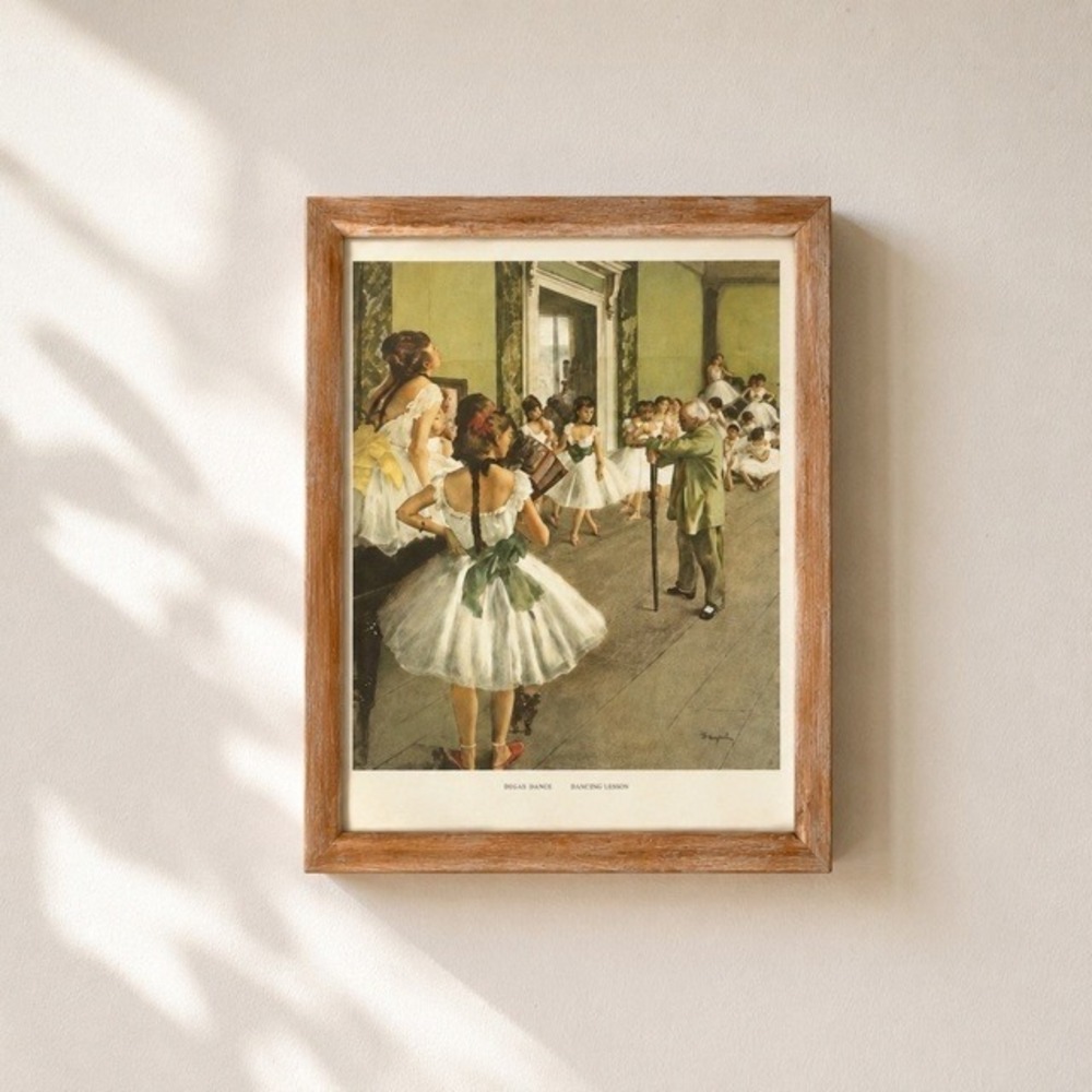 Edgar Degas Dancing Lesson Ballet Framed Print Wood Frame 15x12 Wall Art